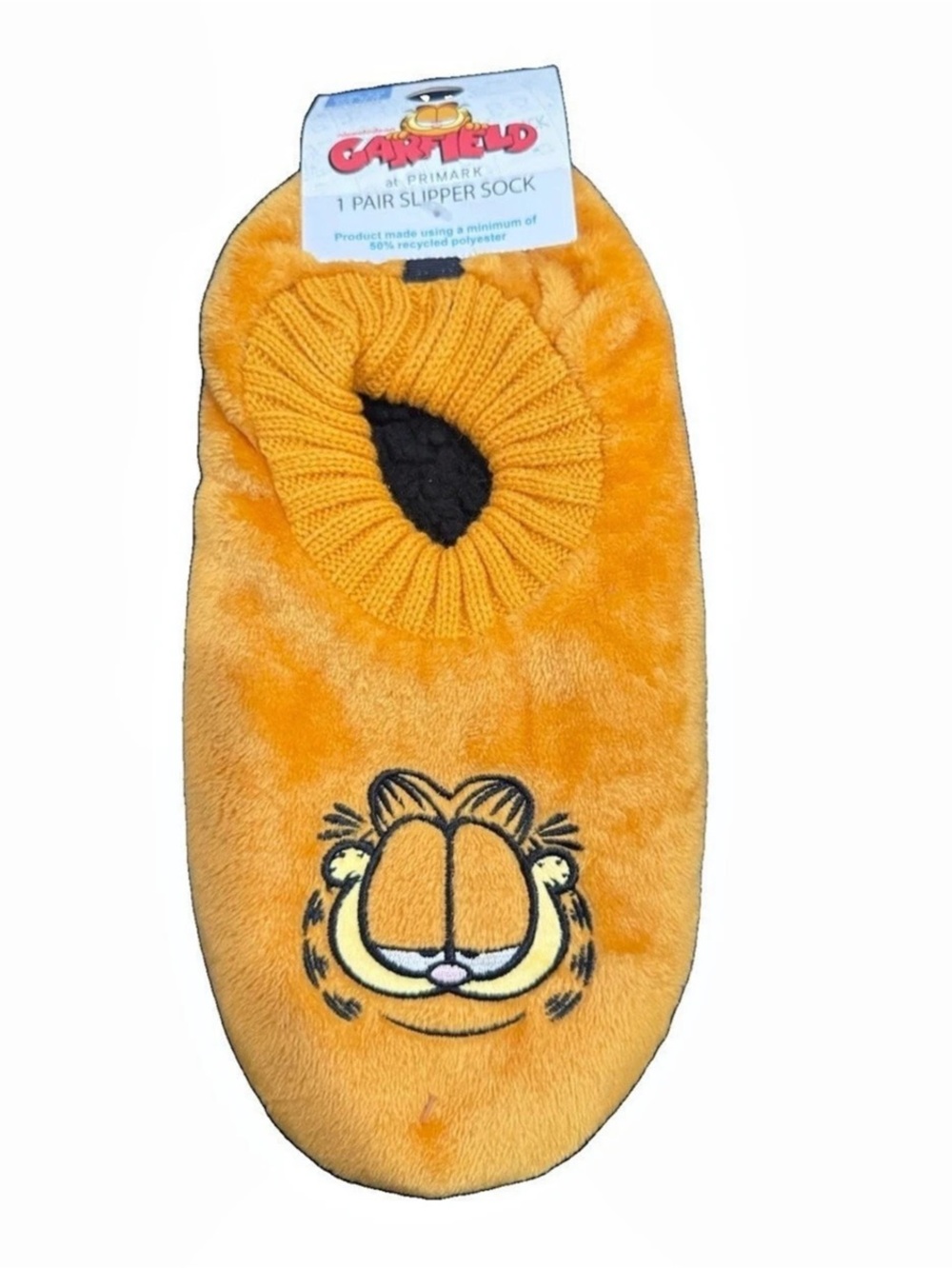 Primark Garfield Slipper Sock Orange & Black US 10-13
